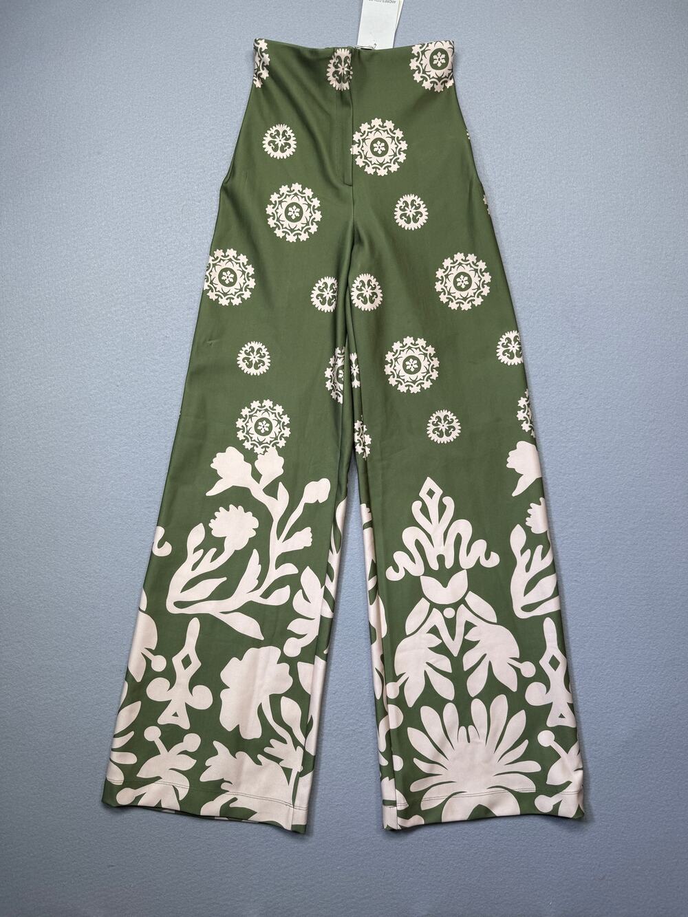 Andres Otalora Scuba Printed Pants. green/cream, 4 $475
